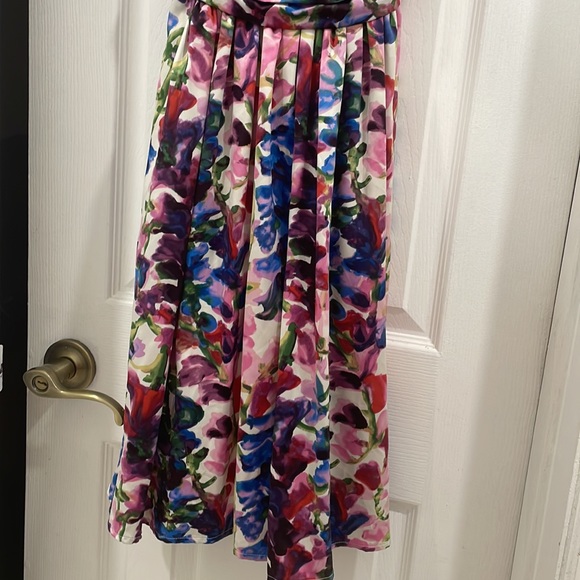 Vibrant Ruby Rox garden flower impressionist dress size 3 Juniors - Picture 3 of 9